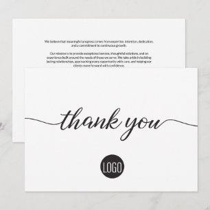 Tarjeta De Agradecimiento Script de logotipo y firmas comerciales personaliz
