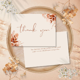 Tarjeta De Agradecimiento Script elegante floral rústico personalizado