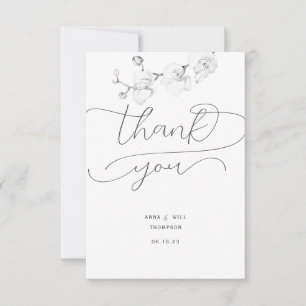 Tarjeta De Agradecimiento Script Florece Orchid Photo Boda Gracias