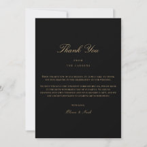 Script Gold & Black Gracias Card