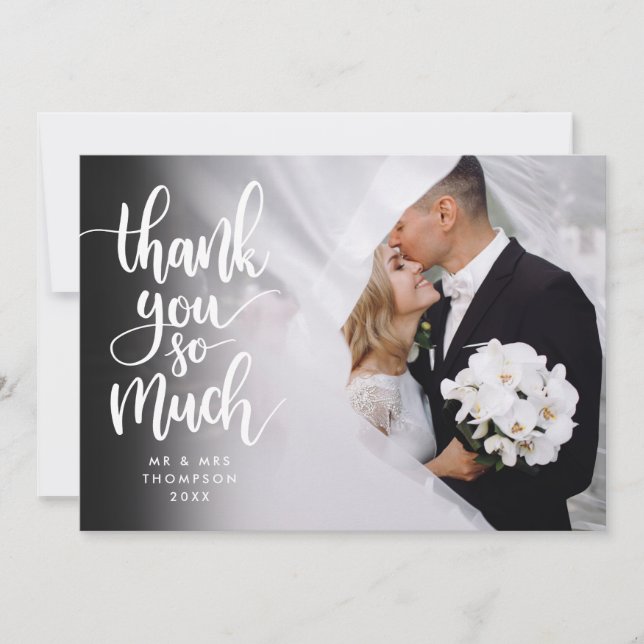 Tarjeta De Agradecimiento Script Gracias Tanta Foto Boda De Oro Hearts (Anverso)