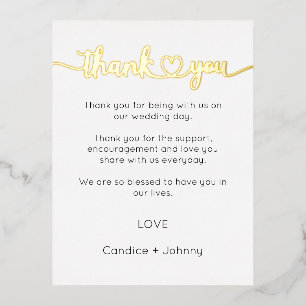 Tarjeta de agradecimiento, Script Gracias Tarjeta