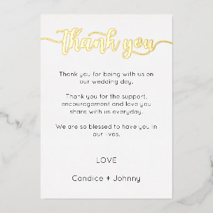 Tarjeta de agradecimiento, Script Gracias Tarjeta