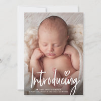 Script presenta Heart Baby Photo Blank de vuelta