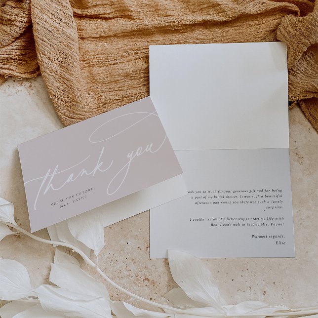 Tarjeta De Agradecimiento Script sencillo | Elegante Personalizado (Subido por el creador)