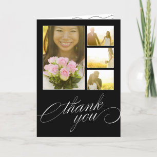 TARJETA DE AGRADECIMIENTO SCRIPTED COLLAGE   WEDDING THANK YOU CARD