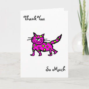 Tarjeta De Agradecimiento Scruffy Spotty Cat, Muchas Gracias
