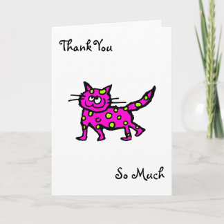 Tarjeta De Agradecimiento Scruffy Spotty Cat, Muchas Gracias