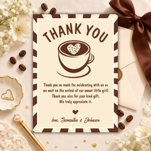 Tarjeta De Agradecimiento Se Celebra al Bebé con Café Baby Shower