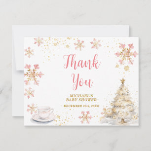 Tarjeta De Agradecimiento Se está preparando un bebé Fiesta de té de inviern
