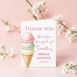 Tarjeta De Agradecimiento Se ha llevado la lluvia de regalos de helado nupci