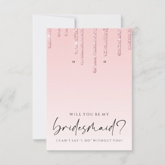 Tarjeta De Agradecimiento Sé mi novia Purpurina rosado Holder de ganancia (Anverso)