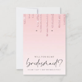 Tarjeta De Agradecimiento Sé mi novia Purpurina rosado Holder de ganancia