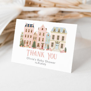 Tarjeta De Agradecimiento Se necesita un pueblo Invierno Nieve Baby Shower