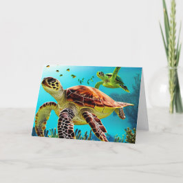 Tarjeta De Agradecimiento Sea Turtle Happy Birday