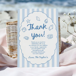 Tarjeta De Agradecimiento Sea You Soon, Baby Seashell Coastal Baby Shower