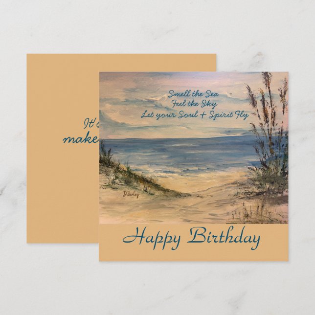 Tarjeta De Agradecimiento Seagrass Flat  Card (Anverso / Reverso)