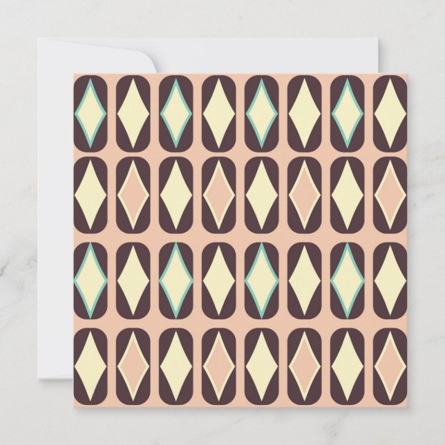 Tarjeta De Agradecimiento Seamless geometric pattern in dark brown leaf  (Anverso)