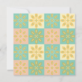 Tarjeta De Agradecimiento Seamless pattern with geometric floral motifs