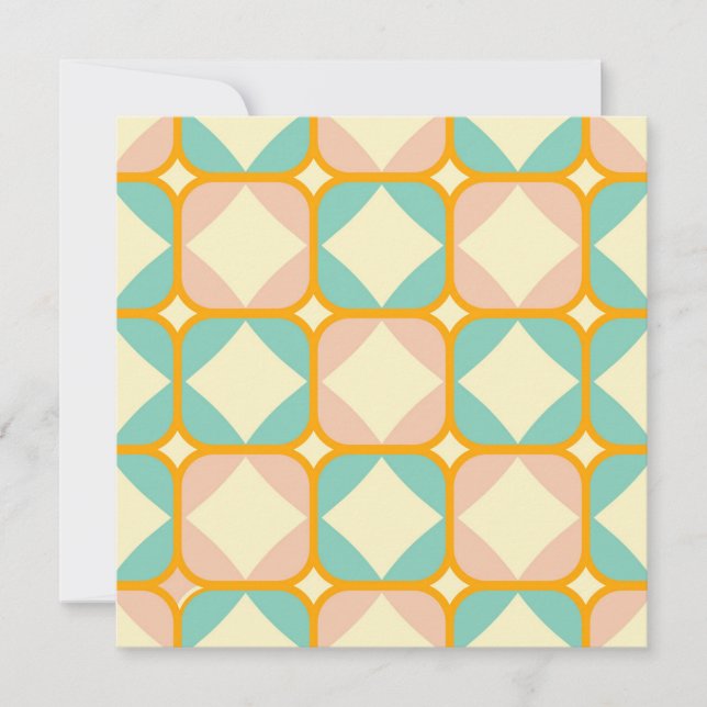 Tarjeta De Agradecimiento Seamless retro pattern with rounded squares (Anverso)