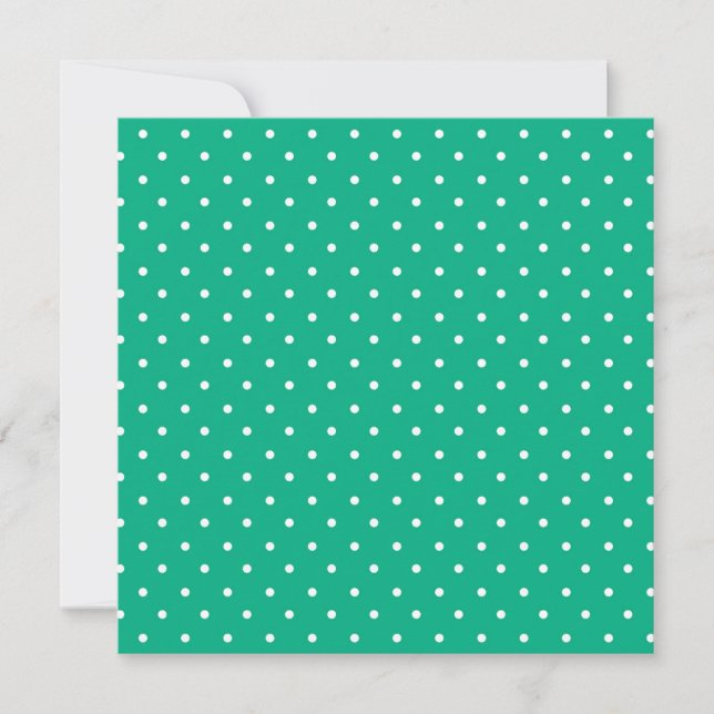 Tarjeta De Agradecimiento Seamless solid teal polka dot pattern (Anverso)