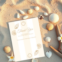 Tarjeta De Agradecimiento Seashells & Wedding Bells Bridal Shower