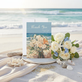 Tarjeta De Agradecimiento Seaside Theme Wedding Thank You Card Card
