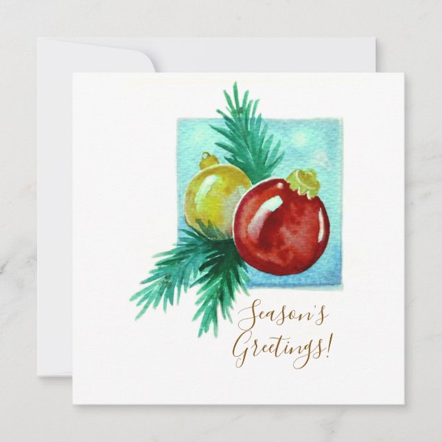 Tarjeta De Agradecimiento Season's Greetings Card With Baubles (Anverso)
