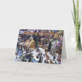 Tarjeta De Agradecimiento Seasons Greetings From our Village to Yours