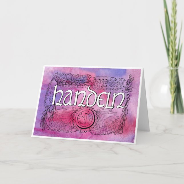 Tarjeta De Agradecimiento Sechste Regel der Gelassenheit – HANDELN Faltkarte (Anverso)