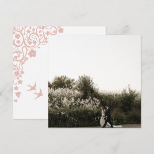 Tarjeta De Agradecimiento Secret Garden Rubor Floral Square Photo You