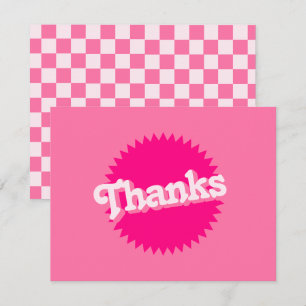 Tarjeta De Agradecimiento Sello Malibu Retro Rosa