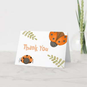 Tarjeta De Agradecimiento Selva acuarela Little Ladybug Baby Shower