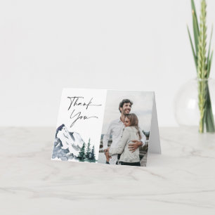 Tarjeta De Agradecimiento Selva de las montañas de acuarela elegante