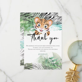 Tarjeta De Agradecimiento Selva de león Cute Safari exótico