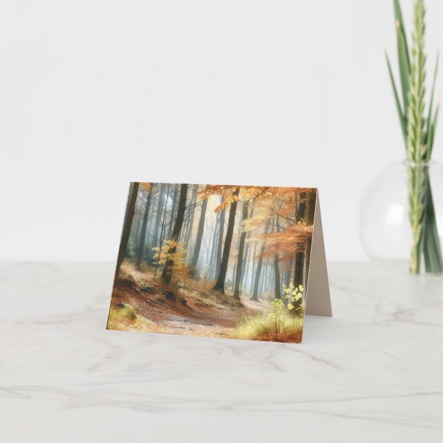 Tarjeta De Agradecimiento Selva otoñal acuarela: arte de caída vibrante (Anverso)