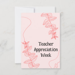 Tarjeta De Agradecimiento Semana de Apreciación del Profesor