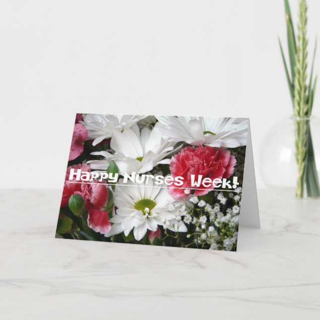 Tarjeta De Agradecimiento ¡Semana de las enfermeras! - Flores hermosas en (Anverso)