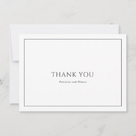 Tarjeta De Agradecimiento Sencilla boda elegante de fotos en blanco y negro