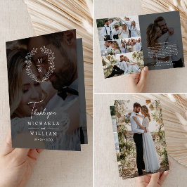 Tarjeta De Agradecimiento Sencilla elegancia De La Corona 7-Foto Boda De Sob