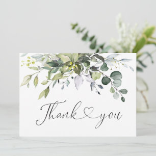 Tarjeta De Agradecimiento Sencilla elegancia Eucalyptus Watercolor Greenerat