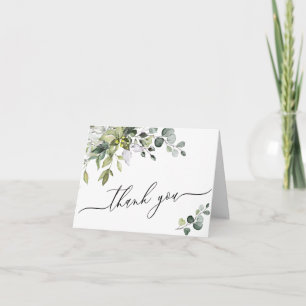 Tarjeta De Agradecimiento Sencilla elegancia Eucalyptus Watercolor Greenerat