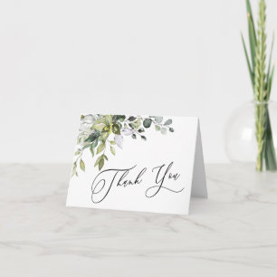 Tarjeta De Agradecimiento Sencilla elegancia Eucalyptus Watercolor Greenerat