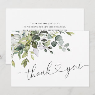 Tarjeta De Agradecimiento Sencilla elegancia Eucalyptus Watercolor Greenerat