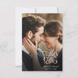 Tarjeta De Agradecimiento Sencilla elegancia Naranja quemado guión moderno m