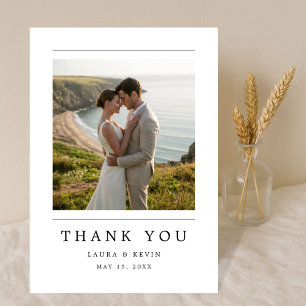 Tarjeta De Agradecimiento Sencilla Elegante Moderna Fotografía de Boda Coste