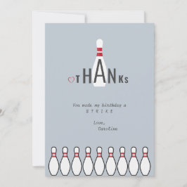 Tarjeta De Agradecimiento Sencilla fiesta de cumpleaños de bolos azul polvor