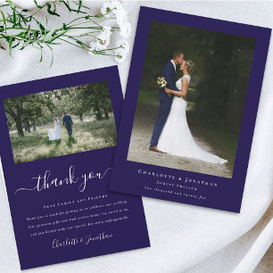 Tarjeta De Agradecimiento Sencilla Foto de Boda Moderna