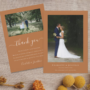 Tarjeta De Agradecimiento Sencilla Foto de Boda Moderna