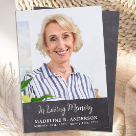 Tarjeta De Agradecimiento Sencilla fotografía funeraria simpatía en memoria